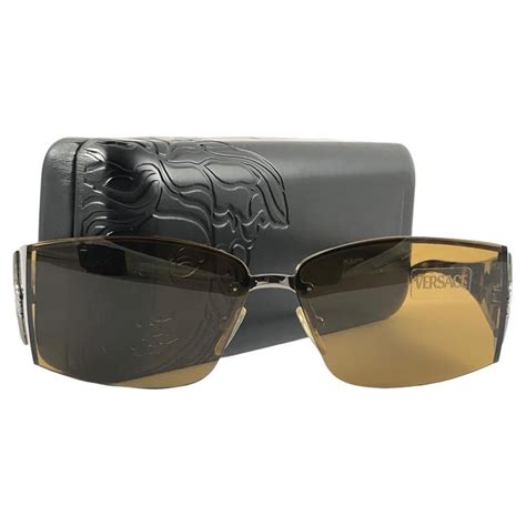 Vintage Versace Mod 2011 Half Frame Tortoise Sunglasses 90's 